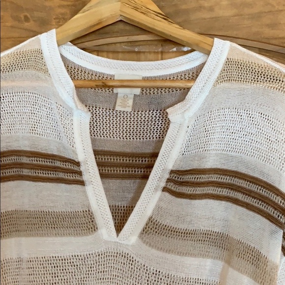 Chico’s striped belted tunic top Size Small - Picture 8 of 9